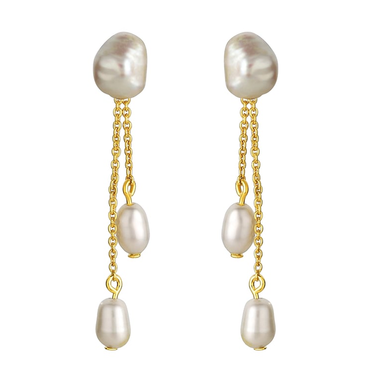 Vergoldete Schmuckset mit Perlen Santino 100819