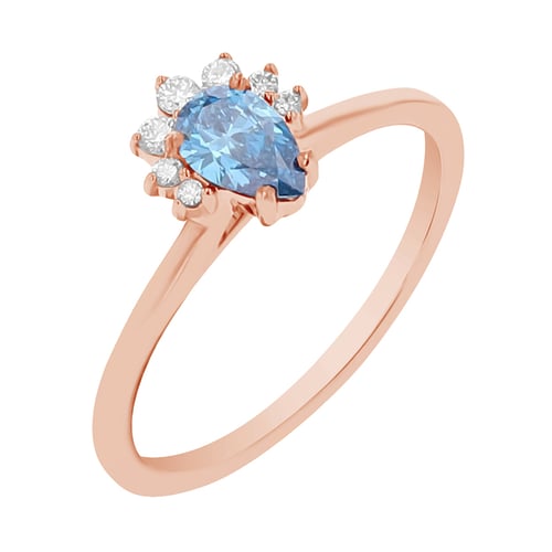 Verlobungsring mit einem zertifizierten fancy blue Lab Grown Diamanten Wilf