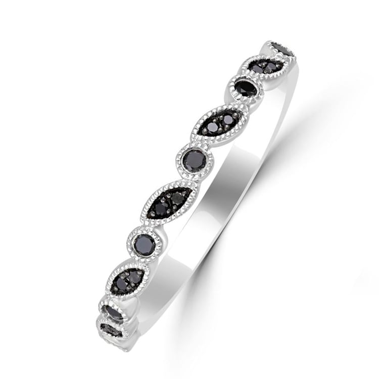 Schwarze Diamanten in Eternity Trauring 30749