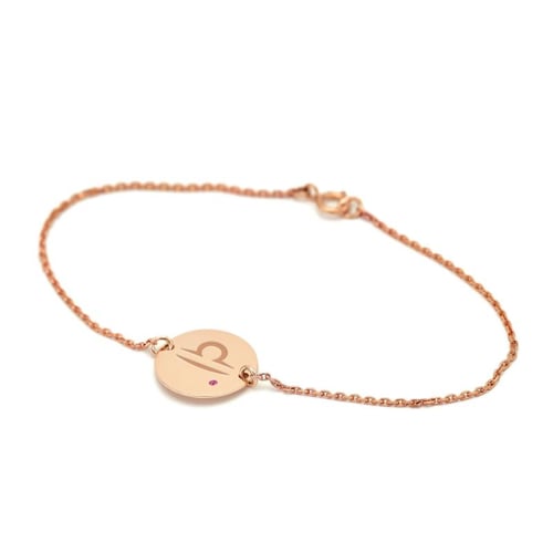Goldenes Armband mit Turmalin für das Sternzeichen Waage