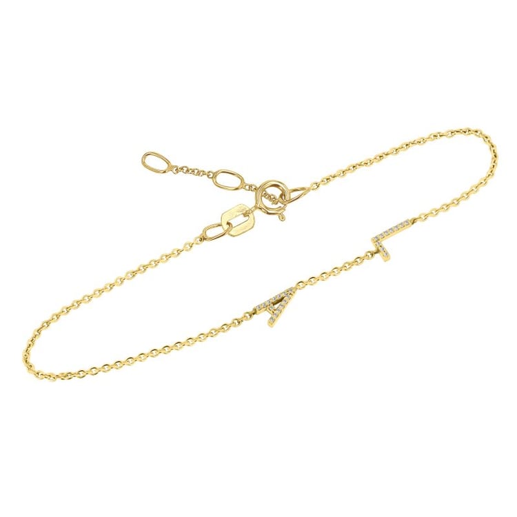 Armband mit zwei Buchstaben und Lab Grown Diamanten Annika