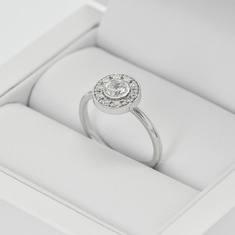 Diamanten im Halo-Verlobungsring 76060