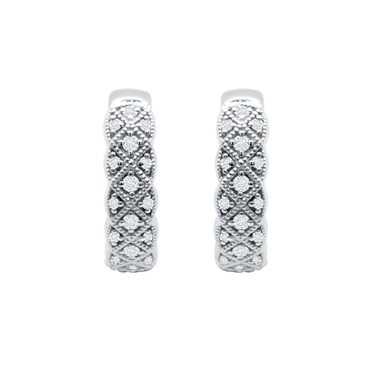 Silberne Creolen mit Diamanten Laura