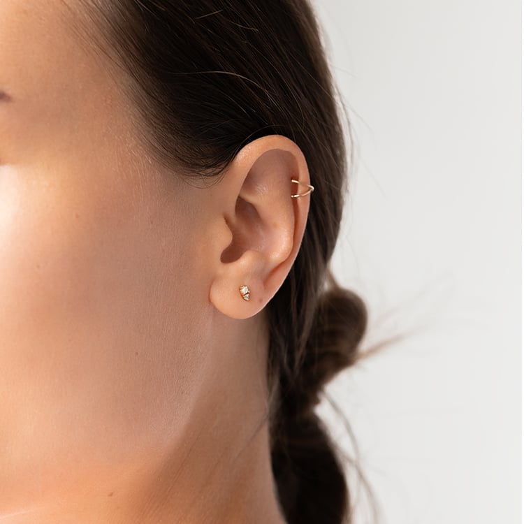 Goldene Ohrstecker mit Perlen und Lab Grown Diamanten Clarice 126766