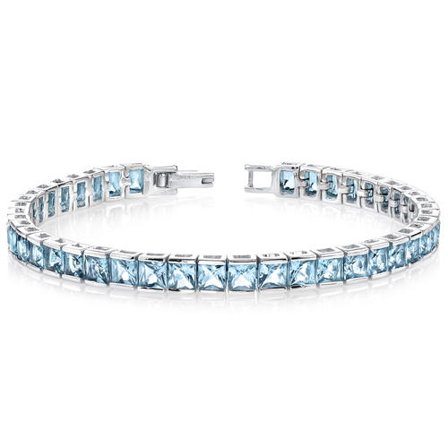 Silberarmband mit 16,75 ct eisblauem Topasen Evanga