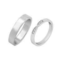 Trauringe aus Platin - Eternity-Ring und flacher Ring Hvala