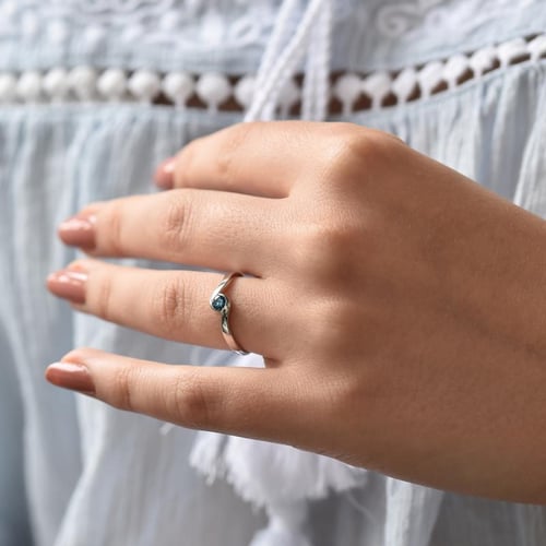 Verlobungsring mit blauem Diamant Zanzo