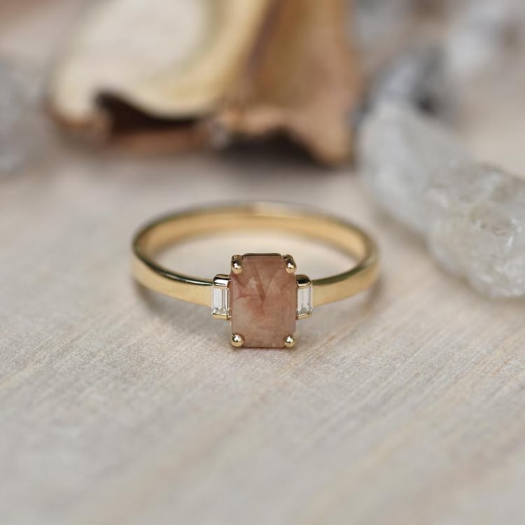 Ring mit emerald Salt and Pepper Diamant Carisa 44746