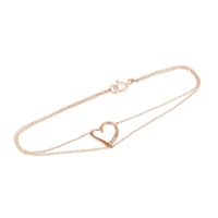 Doppeltes Armband mit Herz und Diamanten Nikki