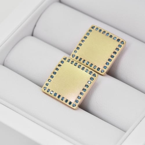 Manschettenknöpfe aus Gold mit blauen Diamanten Urban