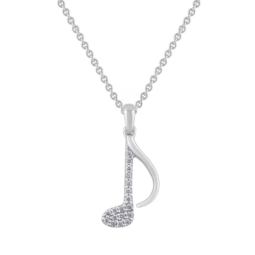 Anhänger aus Gold mit Lab Grown Diamanten in Form einer Note Bety