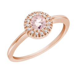 Goldener Verlobungsring mit Morganit und Diamanten Tafne