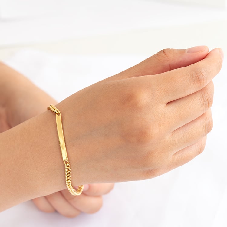 Silbernes Panzer Armband mit einer Gravur nach Wunsch 124441