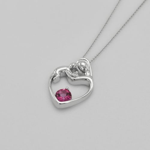 Anhänger Mutter und Kind mit rosa Turmalin und Diamant Ella