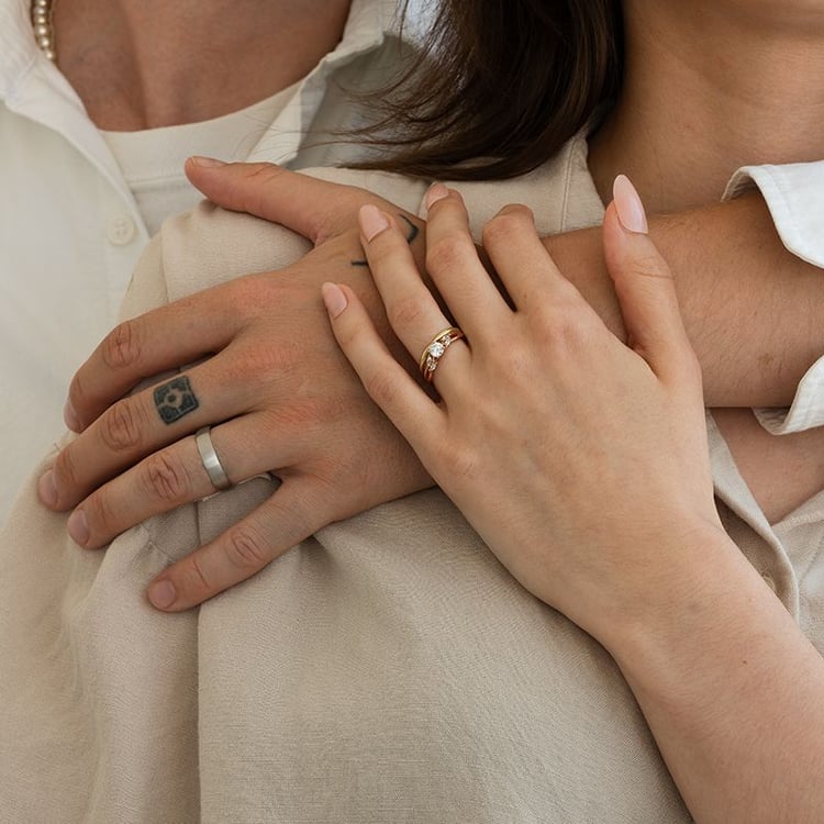 Ringset mit Diamant Ihrer Wahl Halym 131858