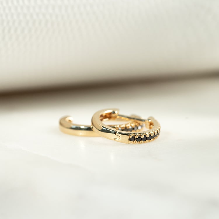 Creolen mit schwarzen Diamanten Gomati 133991