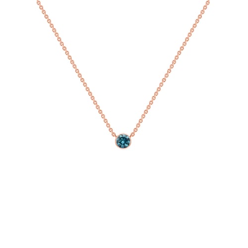 Minimalistische Halskette mit blauem Diamanten Glosie