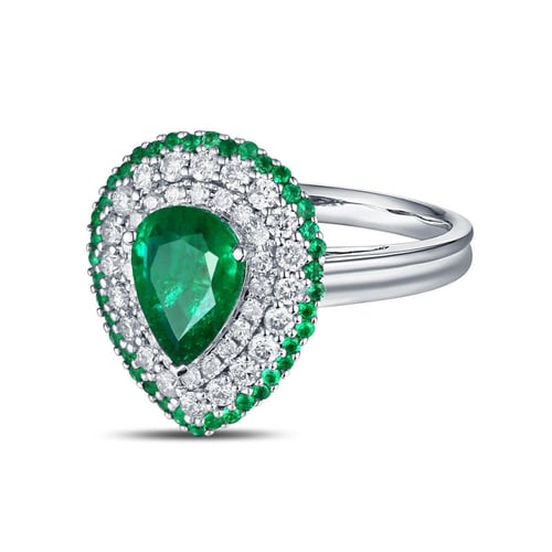 Goldring voller Smaragde und Diamanten Sazes