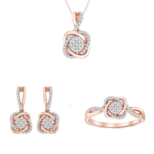 Goldenes geflochtenes Schmuckset mit Lab Grown Diamanten Emre