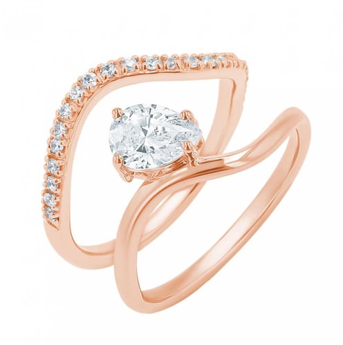 Romantisches Verlobungs-Set mit Lab Grown Diamantringen Emmy