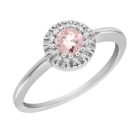 Goldener Verlobungsring mit Morganit und Diamanten Tafne