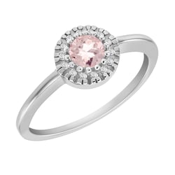 Goldener Verlobungsring mit Morganit und Diamanten Tafne