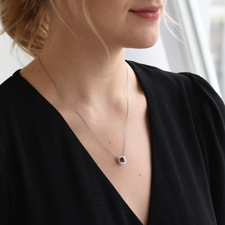 Luxuriöse Platinkette mit Spinell und Diamanten Claudine 70239