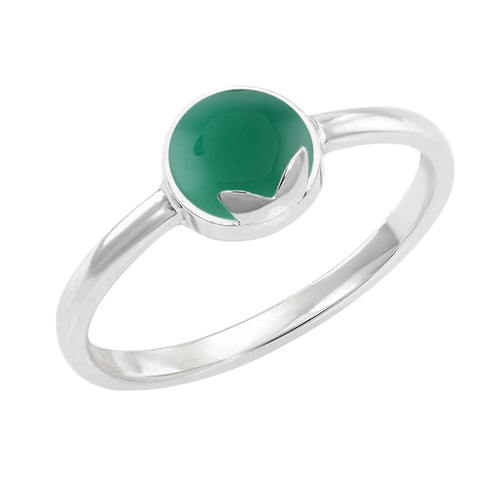 Goldring mit Cabochon-Onyx Yana