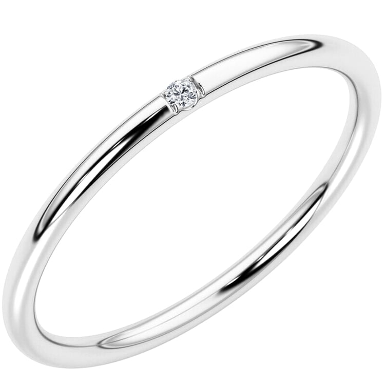 Schmaler Ring mit Diamant Beryl