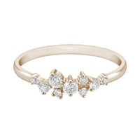 Cluster-Ring aus Gold in Champagnegold mit Moissaniten Isolde