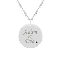 Platinanhänger mit schwarzem Diamant und Gravur nach Wahl Cassius