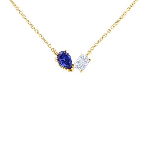 Schmuckset Toi et Moi mit Lab Grown Diamant und Saphir Querida
