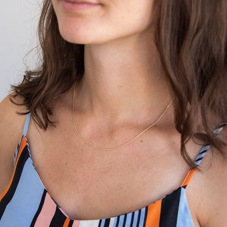 Anker Halskette 45-50 cm aus vergoldetem Silber 113821