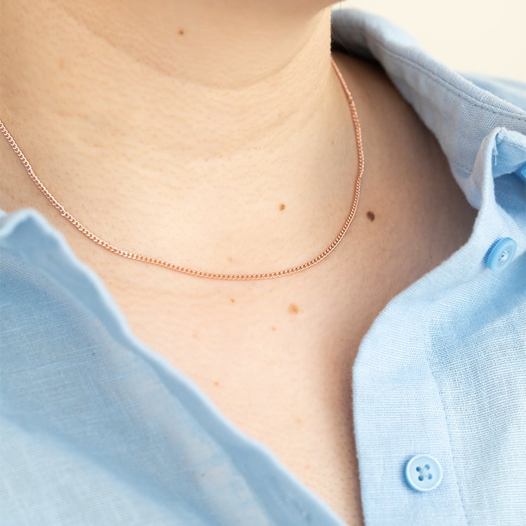 Zarte silberne Panzerkette 45 cm 125235