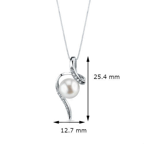 Moderne Anhänger aus Silber mit Perle und Zirkonia Acanda