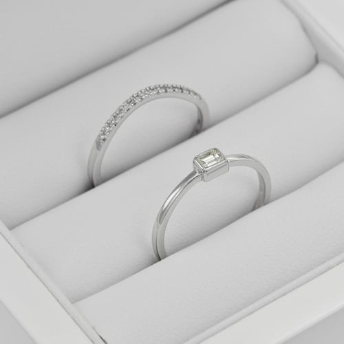 Goldenes Ringset mit Diamant Hera