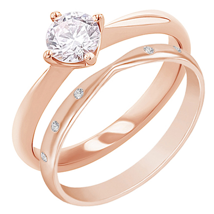 Ringset mit Diamant Ihrer Wahl Toskani