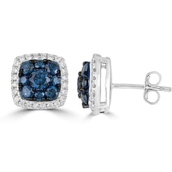 Ohrstecker mit blauen und weißen Diamanten Anya