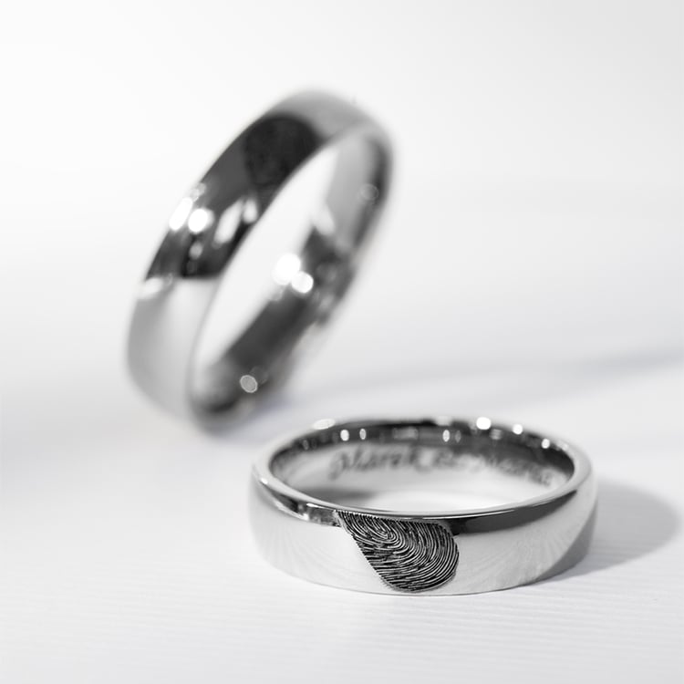 Exklusive Trauringe aus Gold mit Fingerabdruck Hiale 121907