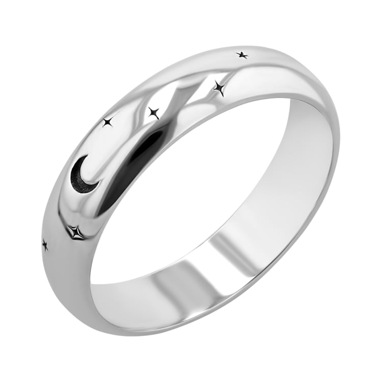 Eheringe mit der Gravur von Mond und Sternen Furilla 116407