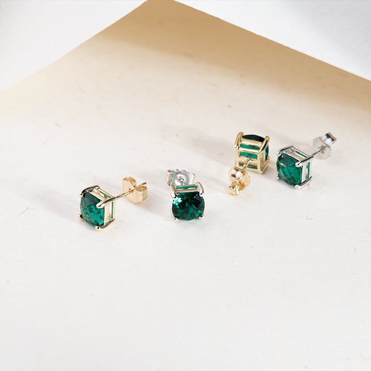 Goldene Ohrringe mit Smaragden Chavonah 147318