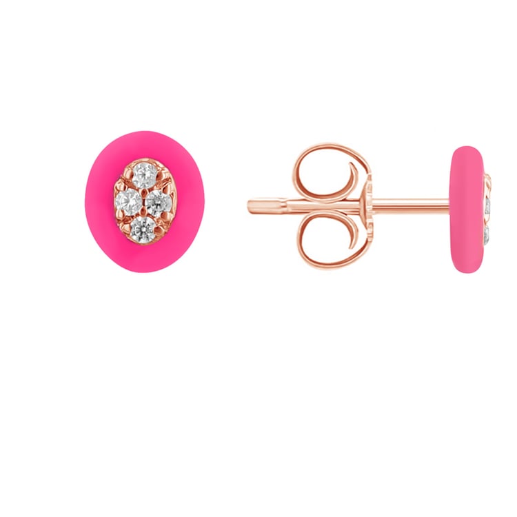 Ovale Ohrstecker aus Keramik mit Lab Grown Diamanten Ethel 120898