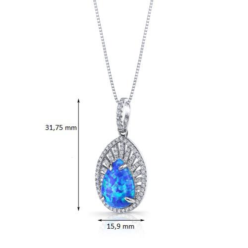Silberne Kette mit Opal und Zirkonia Naria 12003