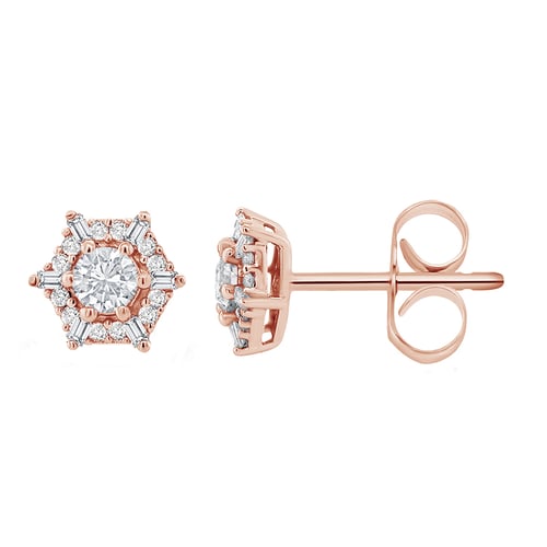 Ohrringe in Hexagonform mit Lab Grown Diamanten Shamil
