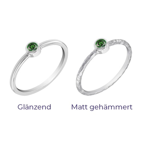 Goldener minimalistischer Ring mit Tsavorit Granat Emilien