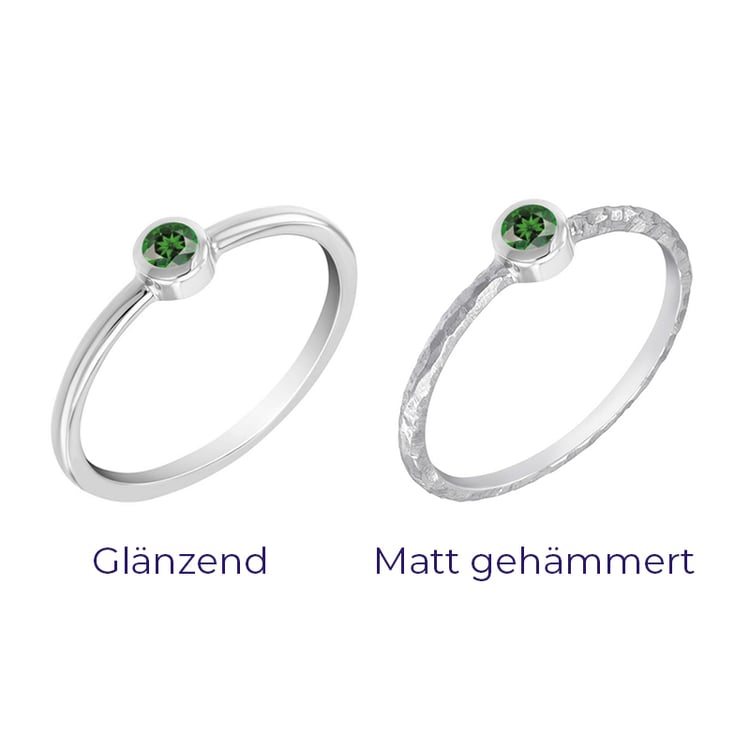 Goldener minimalistischer Ring mit Tsavorit Granat Emilien 101747