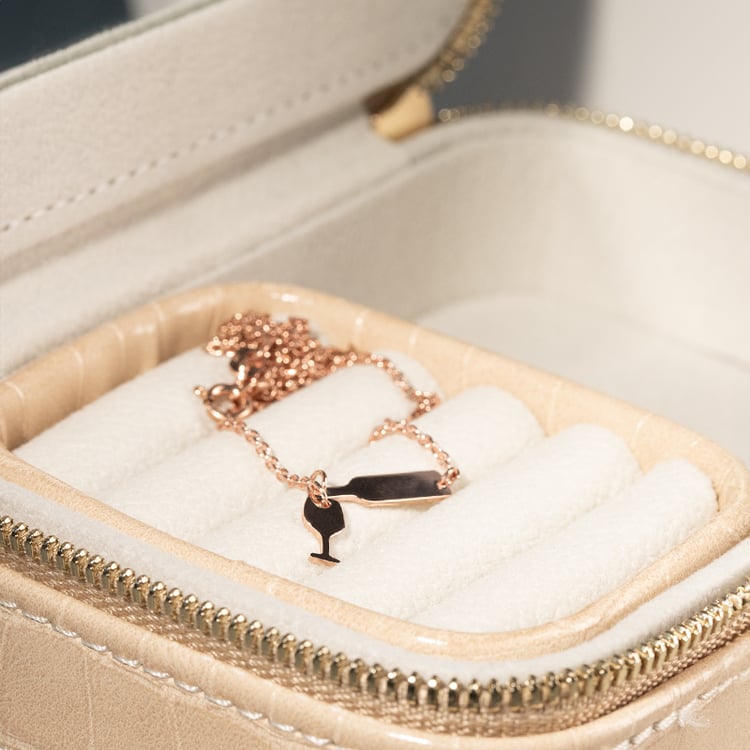 Halskette mit einer Flasche und Weinglas Drue 135446