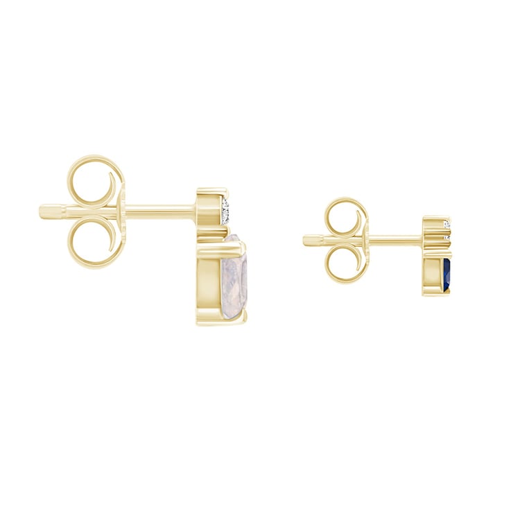 Cluster-Ohrringe mit Mondstein, Saphir und Diamanten Roseann 89894