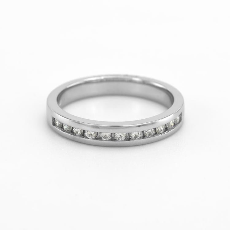 Eternity Eheringe aus Platin mit flachem Herrenring Nosian 47805