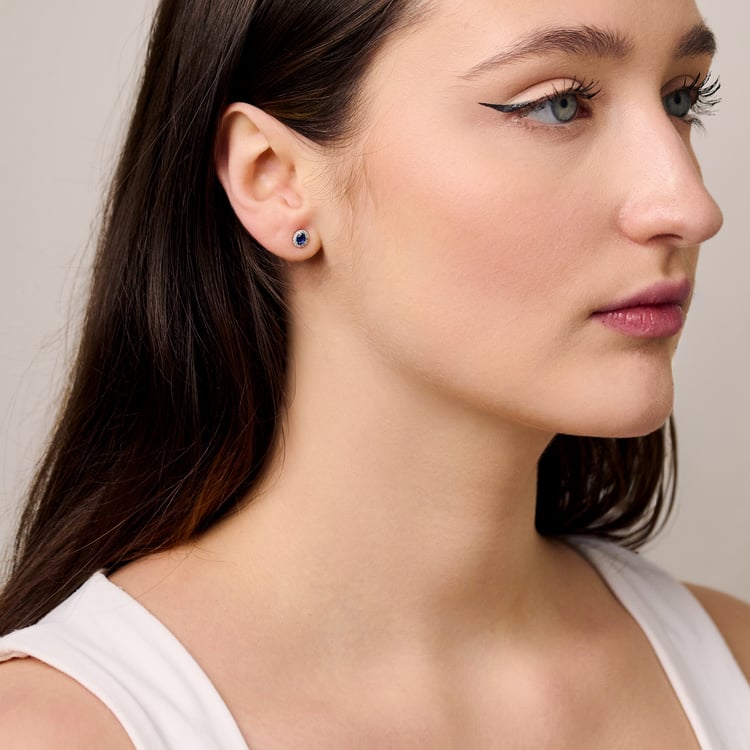 Feine Ohrringe aus Gold mit Saphiren und Lab Grown Diamanten Shrivatsa 165480